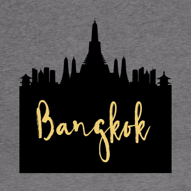 BANGKOK THAILAND DESIGNER SILHOUETTE SKYLINE ART by deificusArt